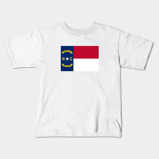 North Carolina State Flag Kids T-Shirt by Lucha Liberation